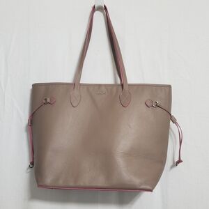 Lodis Bliss Taupe Leather Large Tote Bag